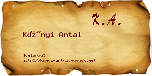 Kányi Antal névjegykártya
